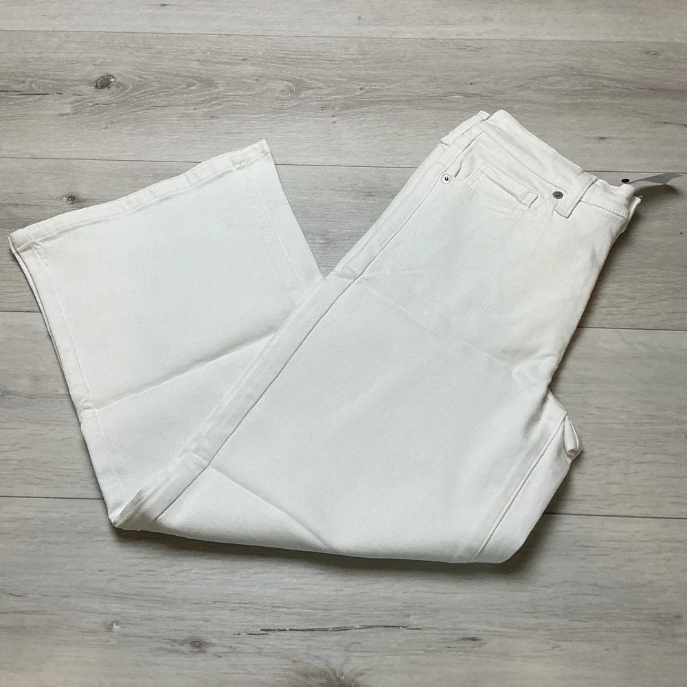 Banana Republic Wide-Leg Cropped Jean White‎ 27/4 New With Tags